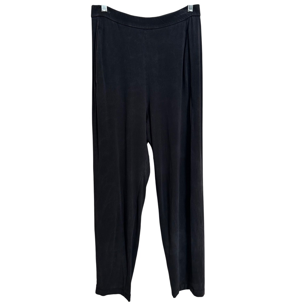 Eileen Fisher Black Tencel Lyocell Jersey Pull On Crop Pants Size Small Petite